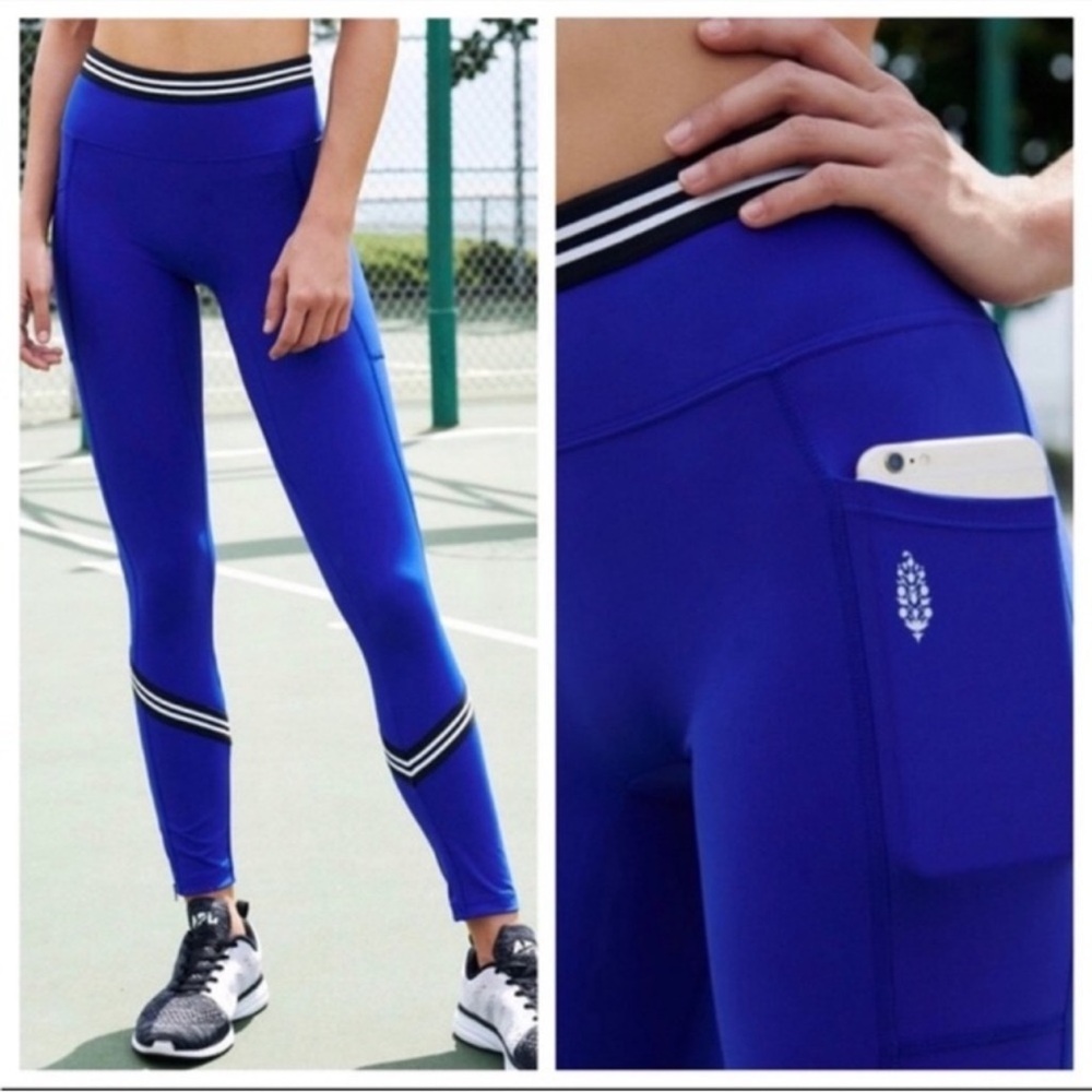 FP Movement Free People Zephyr Cobalt Blue Leggings pockets size small
